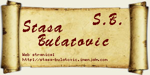 Staša Bulatović vizit kartica